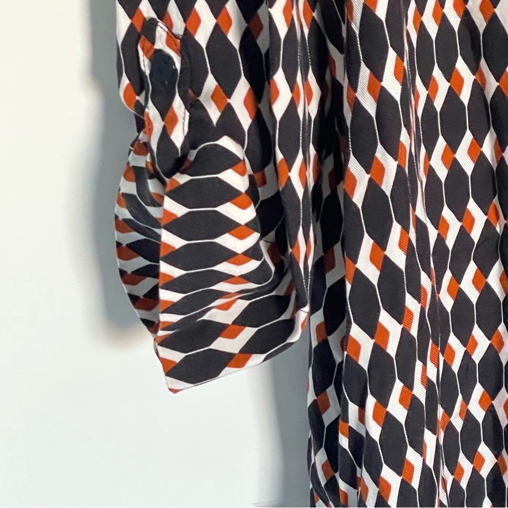 Hobbs London Women's Multicolor Geometric Long Sleeve Dress Size 8 54224 - Picture 9 of 14